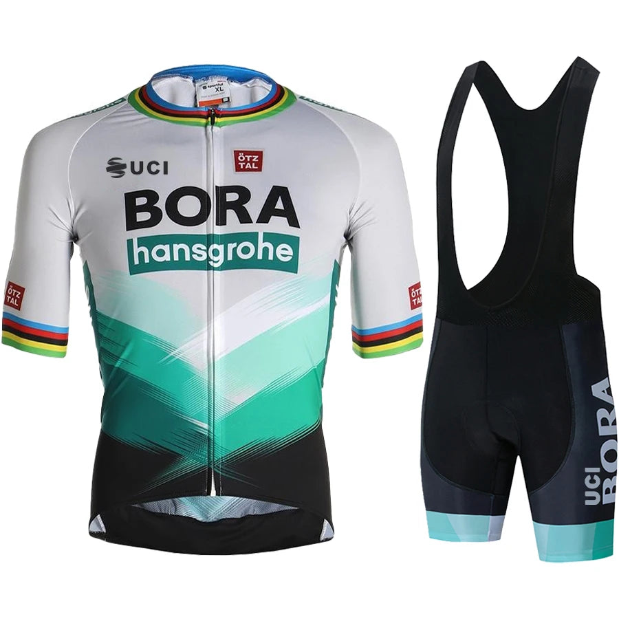 Men's Cycling Clothing Uniform Man Jersey Pro Team 2023 UCI BORA Bike Mtb Clothes Suit Complete Outfit Male Pants Blouse Bib Set