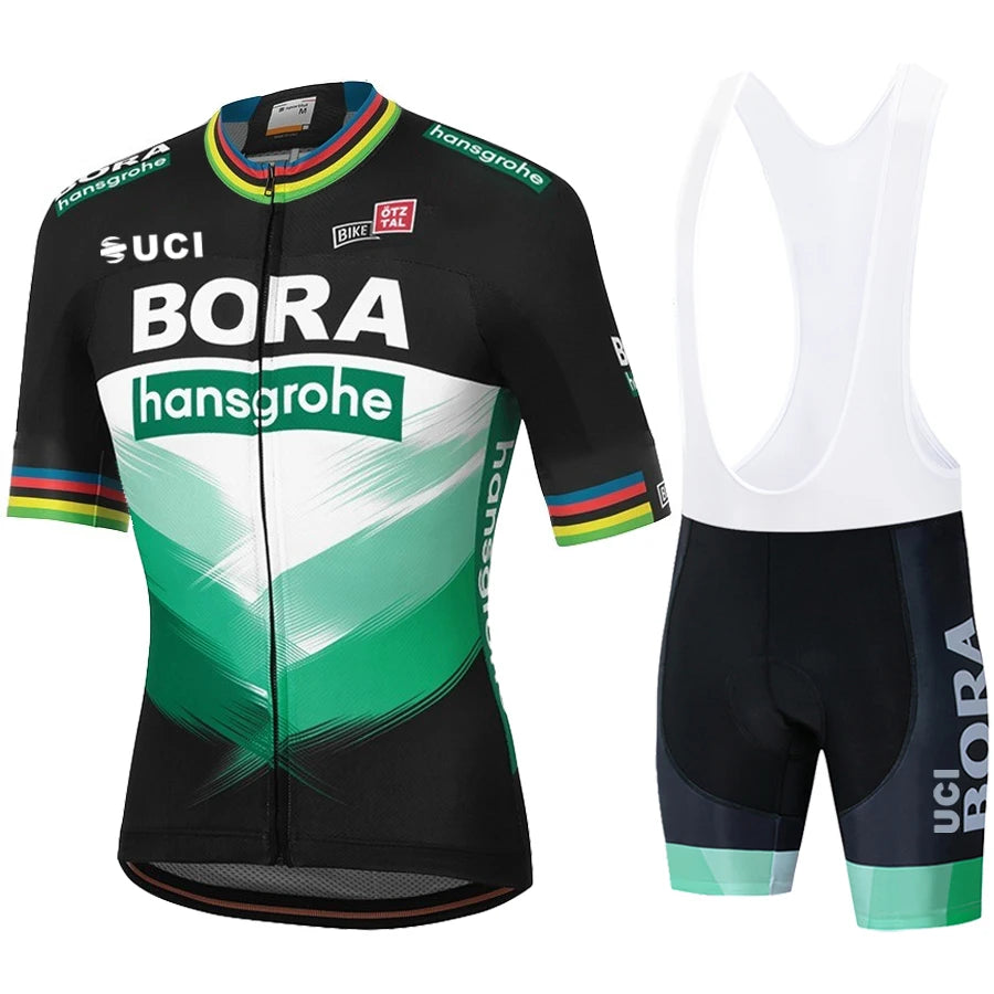 Men's Cycling Clothing Uniform Man Jersey Pro Team 2023 UCI BORA Bike Mtb Clothes Suit Complete Outfit Male Pants Blouse Bib Set