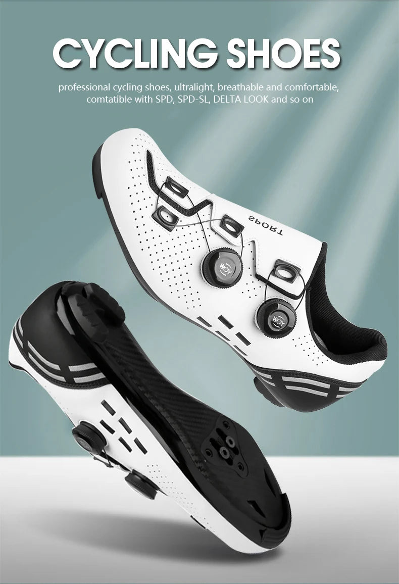 Speed Cycling Sneakers Road Bike Shoes Men Women Sports Route Cycling Shoes Self-locking Racing Bicycle Cleats Shoes for Shimano