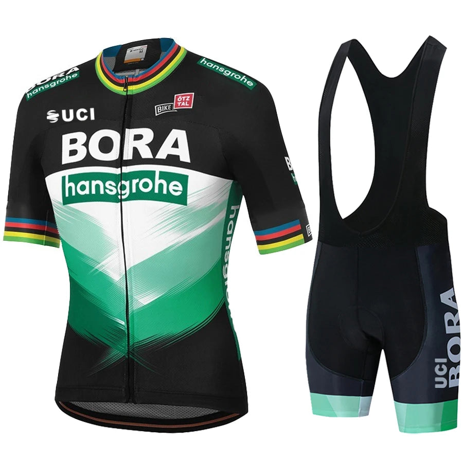 Men's Cycling Clothing Uniform Man Jersey Pro Team 2023 UCI BORA Bike Mtb Clothes Suit Complete Outfit Male Pants Blouse Bib Set