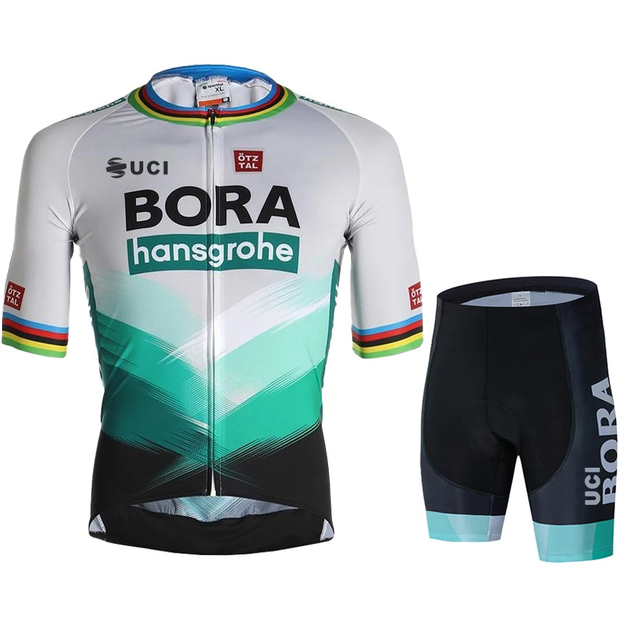 Men's Cycling Clothing Uniform Man Jersey Pro Team 2023 UCI BORA Bike Mtb Clothes Suit Complete Outfit Male Pants Blouse Bib Set