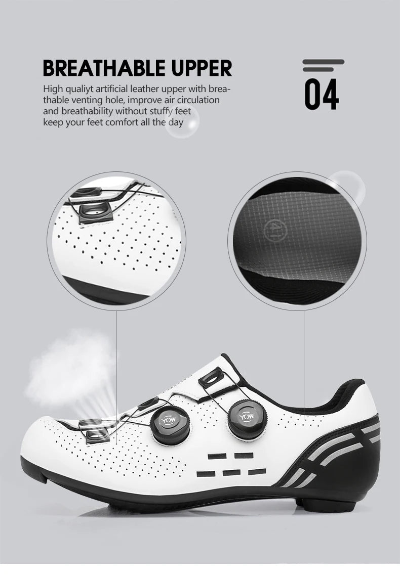 Speed Cycling Sneakers Road Bike Shoes Men Women Sports Route Cycling Shoes Self-locking Racing Bicycle Cleats Shoes for Shimano