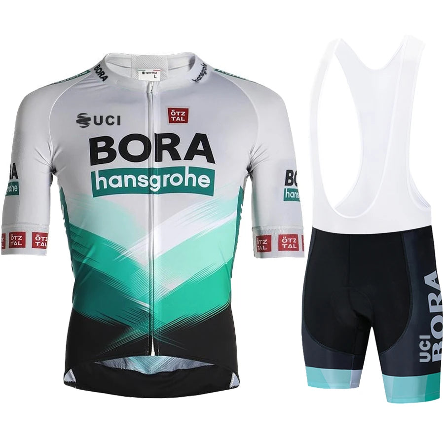 Men's Cycling Clothing Uniform Man Jersey Pro Team 2023 UCI BORA Bike Mtb Clothes Suit Complete Outfit Male Pants Blouse Bib Set