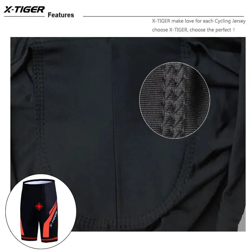 X-TIGER Cycling Shorts Men Gel Pad Bicycle Clothes MTB Road Bike Pants Anti-slip Leg Grips Bike Shorts Summer Outfit Clothes