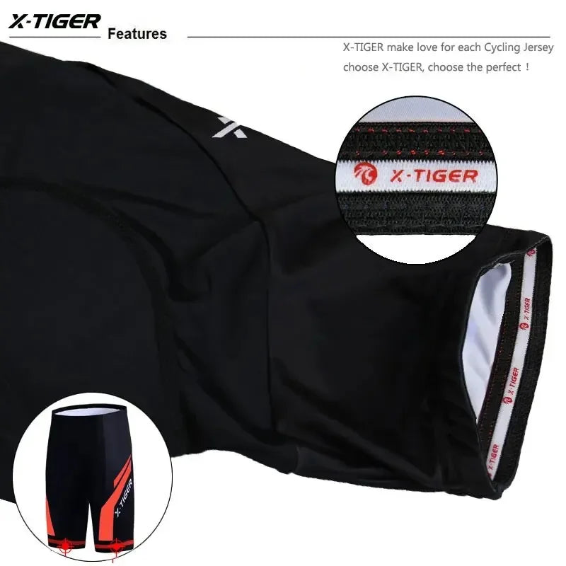 X-TIGER Cycling Shorts Men Gel Pad Bicycle Clothes MTB Road Bike Pants Anti-slip Leg Grips Bike Shorts Summer Outfit Clothes